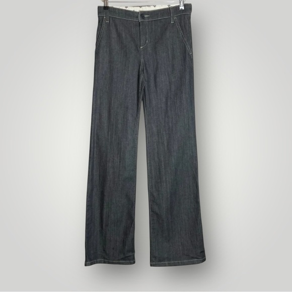 BCBGMaxAzria Sam Wide Leg Jeans Size 26 Downtown Wash Stretch Dark Wash - Picture 2 of 9